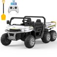 thumbnail image 1 of 24 Volt Ride on Toys, 6 Wheels 2 Seater Electric Ride on UTV Cars for Big Kids, Ride on Dump Truck, 4×4 Motors, Battery Display, Bluetooth, USB, Remote Control, White, 1 of 8