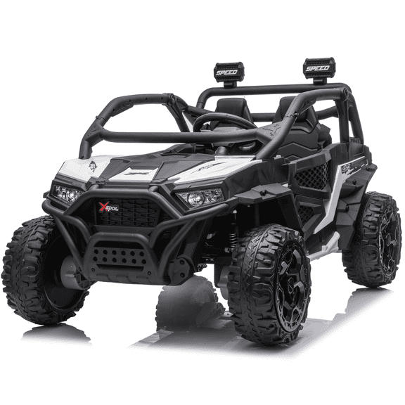 24 Volt Ride on Toys UTV for Kids, 4WD 2-Seater with 4×200W Motors, Ride on Cars with Remote Control, Music & Bluetooth, LED Lights, Power Car Wheels for Boys and Girls, White