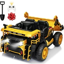 24 Volt Ride on Toys w/ Remote Control, 2*200W Strong Motor, Electric Powered Ride on Dump Truck  with Shovel, 3 Speeds, LED Lights, MP3/USB Music,  Yellow