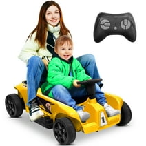 24 Volt Ride on Parent-Child Car, 2 Seater Kids Ride on Toys w/ Remote Control, Yellow