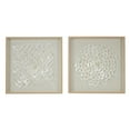 thumbnail image 1 of 24"W, 24"H Cream Geometric Handmade Overlapping Shells Shadow Box with Canvas Backing, by DecMode (2 Count), 1 of 14