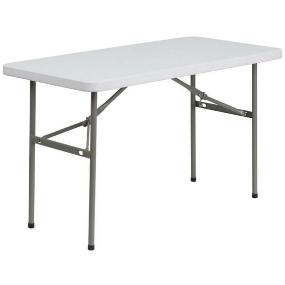 24''W X 48''L White Plastic Folding Table - 4-Foot White Plastic Folding Table