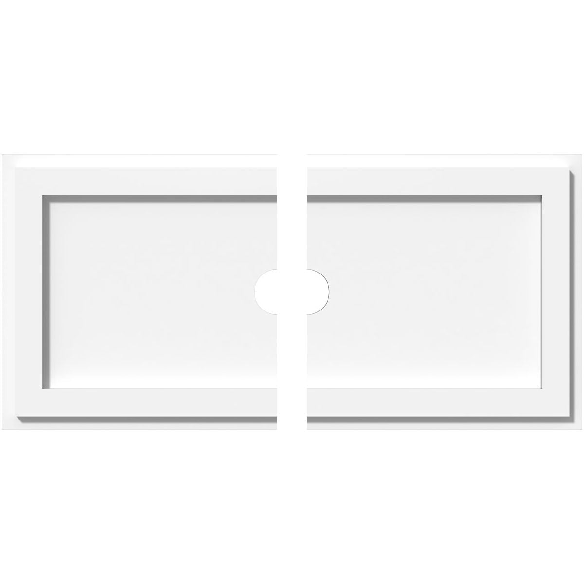 24" White PVC Contemporary Two-Piece Ceiling Medallion