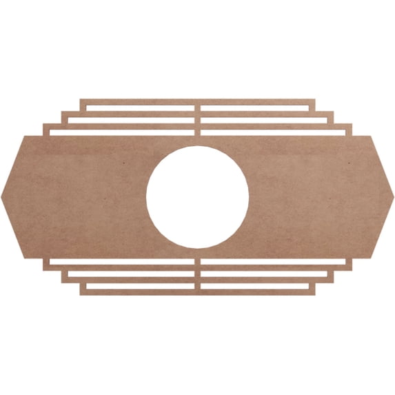 24"W x 12"H x 6 1/4"ID x 3/8"T Chrysler Wood Fretwork Pierced Ceiling Medallion, Wood (Paint Grade)