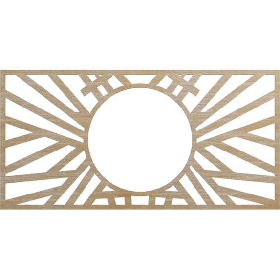24"W x 12"H x 8 7/8"ID x 3/8"T Hoover Wood Fretwork Pierced Ceiling Medallion, Birch