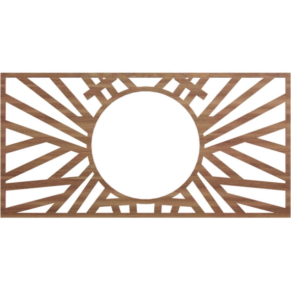 24"W x 12"H x 8 7/8"ID x 3/8"T Hoover Wood Fretwork Pierced Ceiling Medallion, Walnut