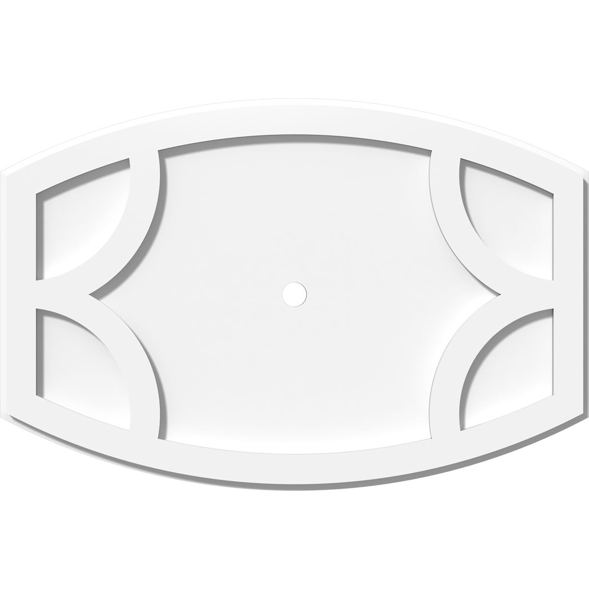White Architectural Grade PVC Contemporary Ceiling Medallion, 24" x 16"