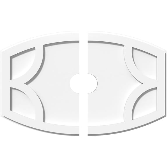 24"W x 16"H x 3"ID x 13"C x 1"P Kailey Architectural Grade PVC Contemporary Ceiling Medallion, Two Piece