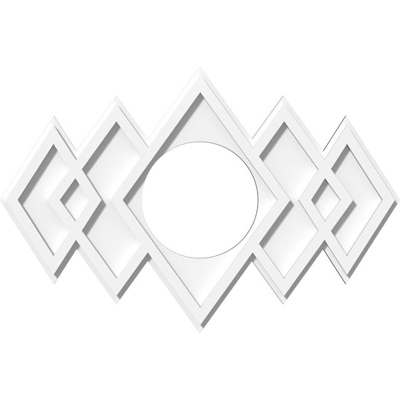 24"W x 16"H x 7"ID x 7 1/2"C x 1"P Zoe Architectural Grade PVC Contemporary Ceiling Medallion