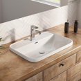 thumbnail image 2 of WinZo WZ6173 Square Drop-In Bathroom Sink – Semi-Recessed, White Ceramic, 16.5×16.5×6.75 Inches 2 of 4
