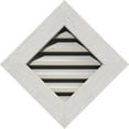 thumbnail image 1 of 24"W x 24"H Diamond Gable Vent (30 3/8"W x 30 3/8"H Frame Size): Primed, Functional, Rough Sawn Western Red Cedar Gable Vent w/ 1" x 4" Flat Trim Frame, 1 of 12
