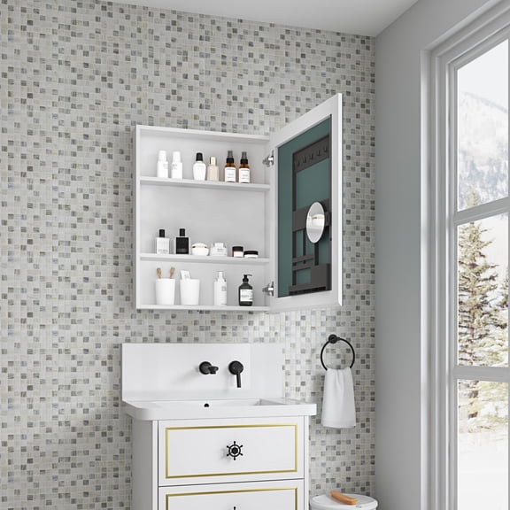 24'' W x 30'' H Sturdy Cabinet with Beveled Edges | Spacious Storage for Bathroom Items | Keep Things Organized, Long - Term Use