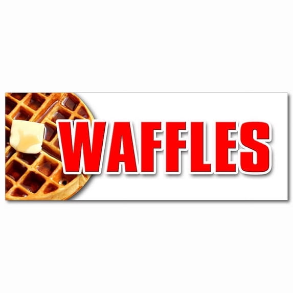 24" WAFFLES DECAL sticker breakfast sweets batter belgian syrup butter lolly
