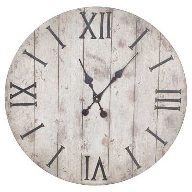 24" Wall Clock Rustic Weathered Wood Threshold