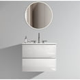 thumbnail image 1 of 24" Wall Mount Modern Bathroom Vanity | Ceramic Sink, Soft - closing Drawers | Glossy Finish, Eco - friendly Material | Keeps Bathroom Organized and Quiet, 1 of 5
