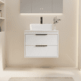 thumbnail image 1 of 24" Wall Mount Single Bathroom Vanity with Vessel Sink, Floating Cabinet Manufactured Wood Top, Faucet, Drain, 1 of 8