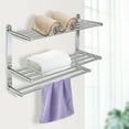 thumbnail image 1 of 24" Wall Mounted 3-Tier Towel Rack Bathroom Rail Holder Storage Shelf Organizer, 1 of 7