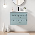 thumbnail image 1 of 24" Wall Mounted Bathroom Vanity with Ceramic Sink Top, Faucet, Decorative Wavy Edge, 1 of 10