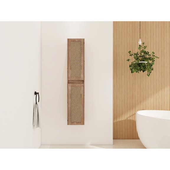 24" Wall-Mounted, Soft-Close Bathroom Side Cabinet | Efficiently Store Shampoo and Body Wash in Compact Bathrooms | Enjoy Silent Door Closing and Easy Cleaning