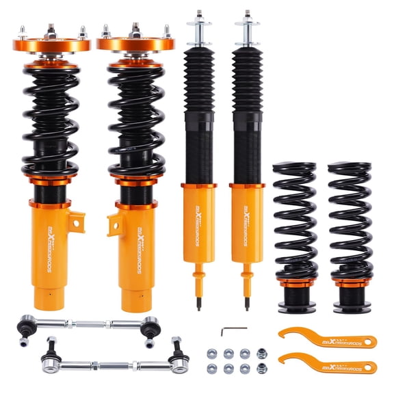 24-Way Adjustable Coilover Suspension Kit for BMW E90 E92 E93 3-Series RWD 05-13, 24-Click Rebound Damping, Camber Plates, Height Adjustable Struts, SKU 28156383