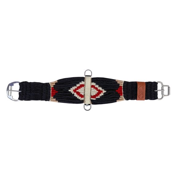 24" Western 23-Strand Wool Handwoven Roper Cinch Girth Red 97131R-24