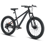 24" Wheel Fat Tire Mountain Bike for Adult Teens,13.5"Aluminum Frame Mountain Bicycles,Rear 8 Speeds Gears with Double Disc Brakes