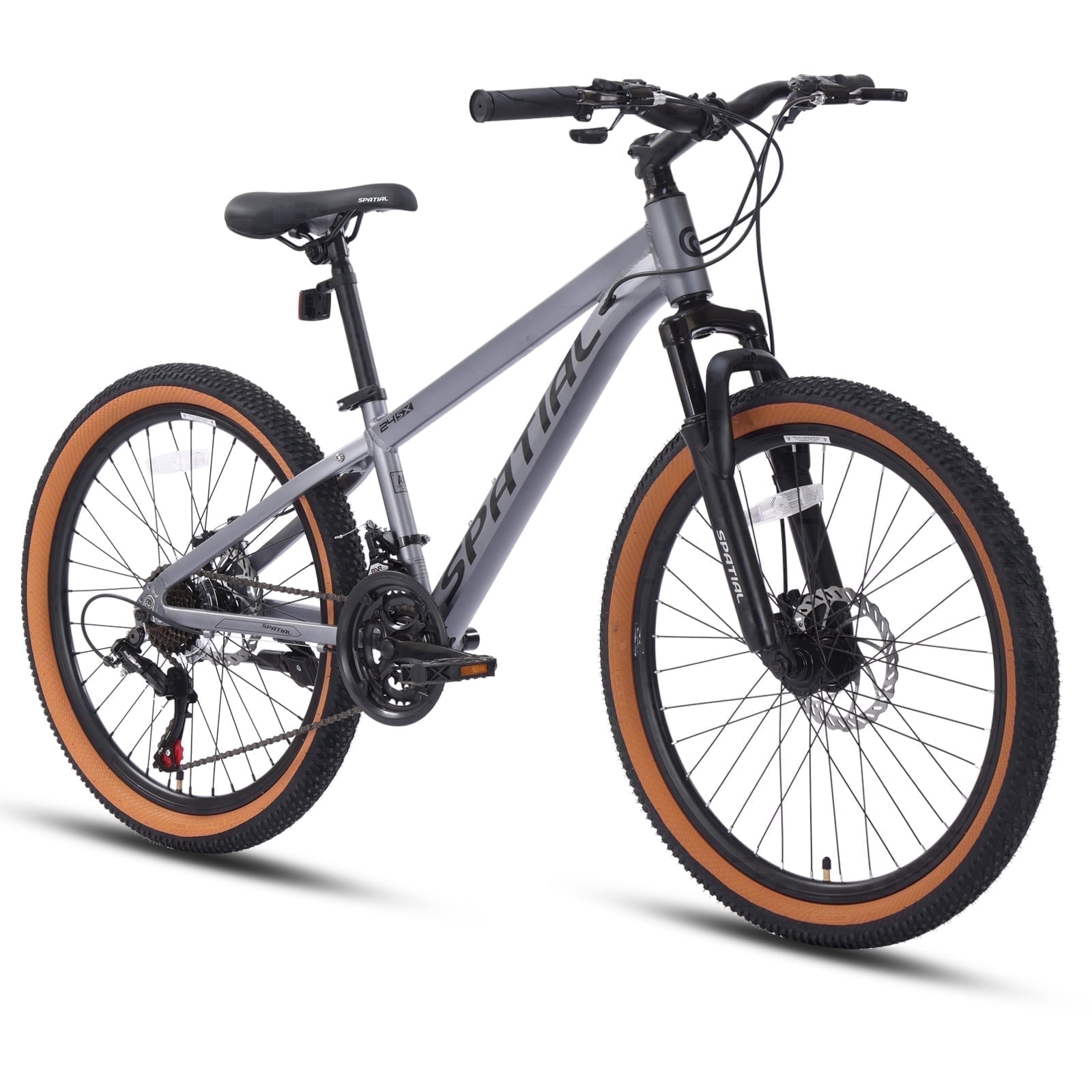 24" Wheel Mountain Bike, 21 Speed with Dual Disc Brake Mountain Bicycle, Aluminum Frame Fits Teens Womens Mens MTB Cycling Bikes