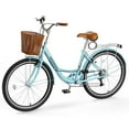 thumbnail image 1 of 24'' Wheels Cruiser Bikes Bicycles for Adults, 7 Speed Bike with Basket for Women Men, 1 of 8