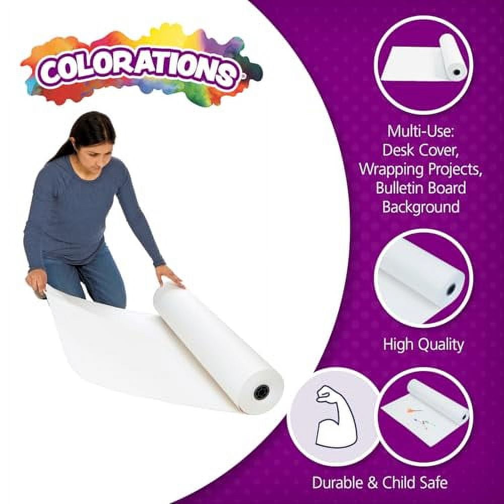 24" White 50 lb. Butcher Paper Roll, Specialty Paper, School Art