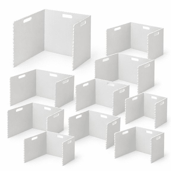 24 White Corrugated Plastic Desk Dividers for Classroom School Study Supplies