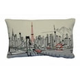 thumbnail image 1 of 24" White Tokyo Daylight Skyline Lumbar Decorative Pillow, 1 of 5