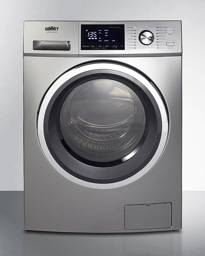 24" Wide 115V Washer/Dryer Combo, Stainless Steel Look