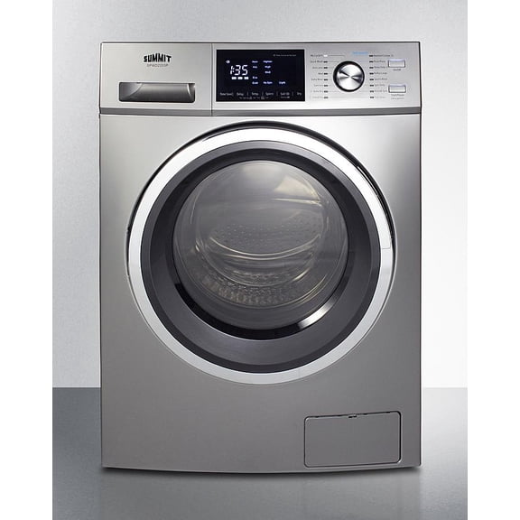 24" Wide 115V Washer/Dryer Combo, Stainless Steel Look
