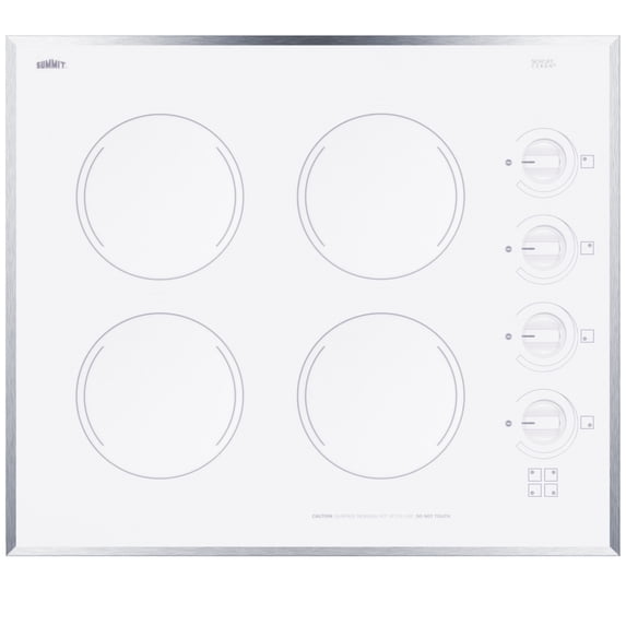 SUMMIT 24" Wide 230V 4-Burner Radiant Cooktop