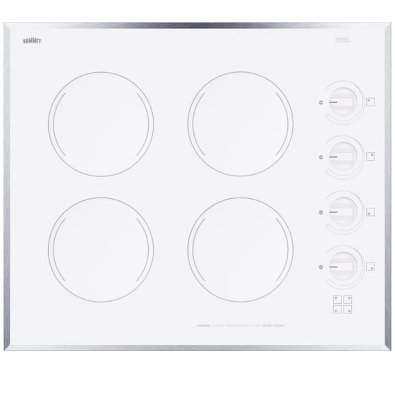 SUMMIT 24" Wide 230V 4-Burner Radiant Cooktop