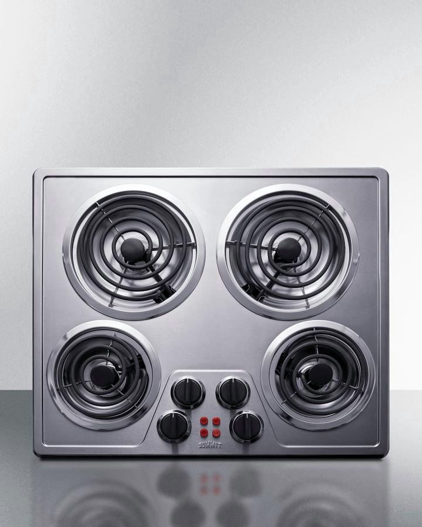 24" Wide 240V 4-Burner Coil Cooktop