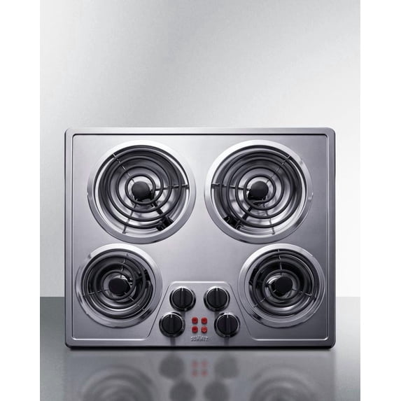 24" Wide 240V 4-Burner Coil Cooktop