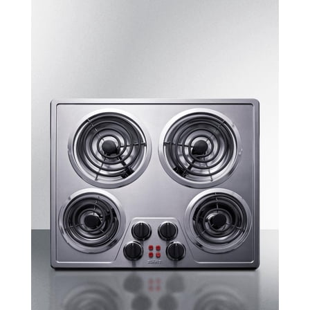 24" Wide 240V 4-Burner Coil Cooktop