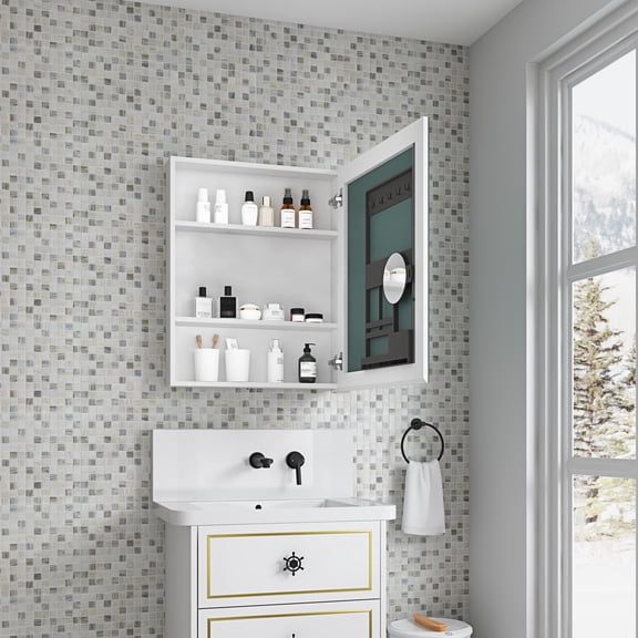 24'' Wide, 30'' High, Beveled Mirror Edges - Ample Storage, Long-Lasting Use