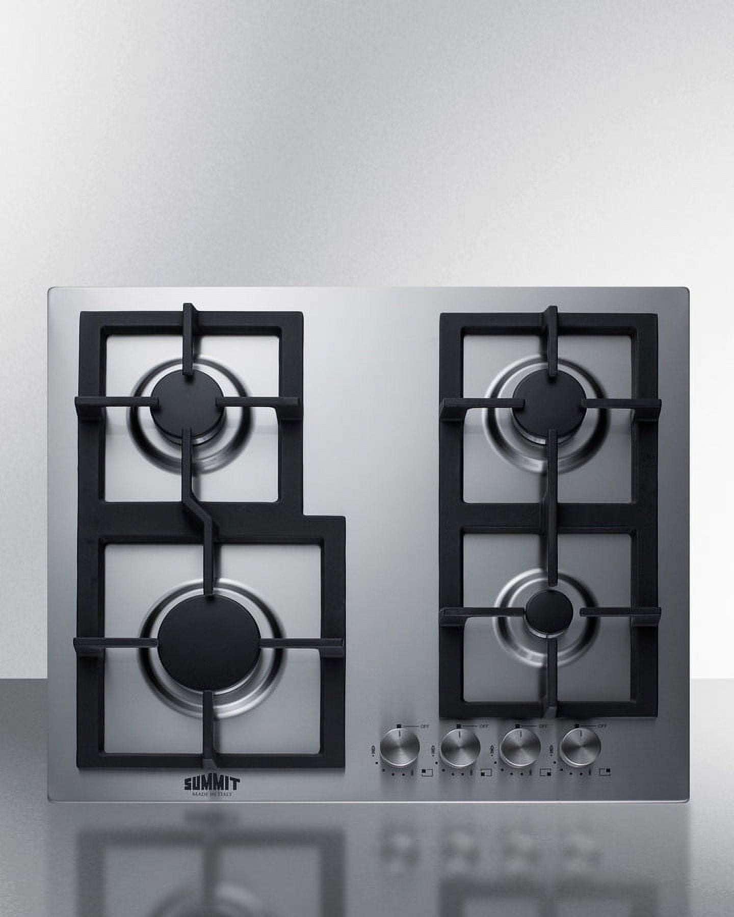 24" Stainless Steel 4-Burner Propane Gas Cooktop