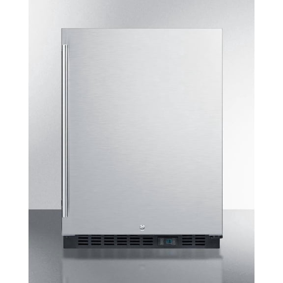 24" Wide Built-In Beverage Center, Stainless steel/Black