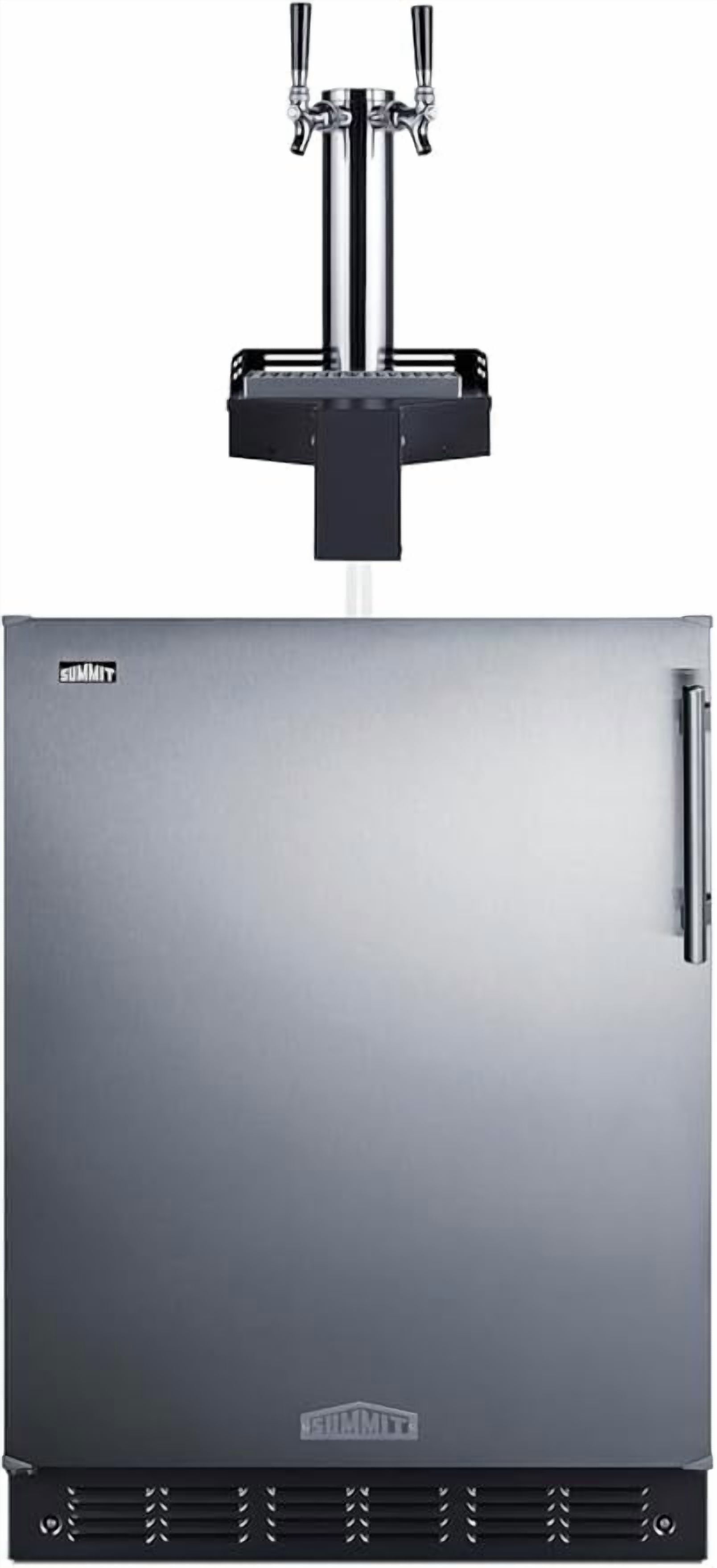 Summit Sbcfltwcfadalhd 24" Wide 5.8 Cu. Ft. Built-In Double Tap Coffee Kegerator -