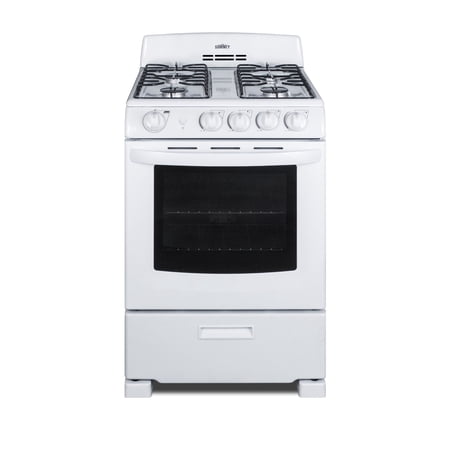 Summit 24 Inch Gas Range, 2.9 cu. ft. Oven, White - RG244WS