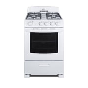 Summit 24 Inch Gas Range, 2.9 cu. ft. Oven, White - RG244WS