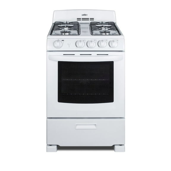 24" Wide Gas Range, White