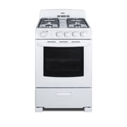 Summit 24 Inch Gas Range, 2.9 cu. ft. Oven, White - RG244WS