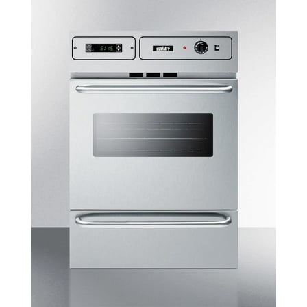 24" Wide Gas Wall Oven, stainless steel