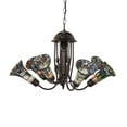 thumbnail image 1 of Meyda Lighting 24" Wide Stained Glass Pond Lily 7 Light Chandelier, 1 of 6
