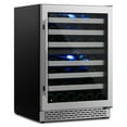 24" Wine Cooler Refrigerator Dual Zone 54 Bottle Capacity, Seamless