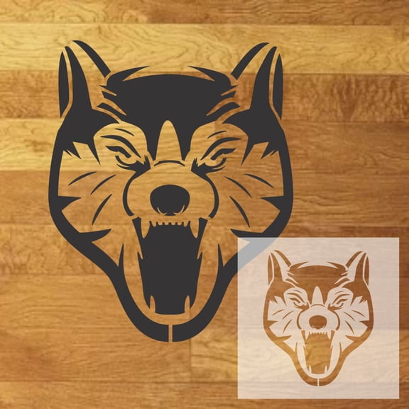 24" Wolves Mascot Athletic Stencil